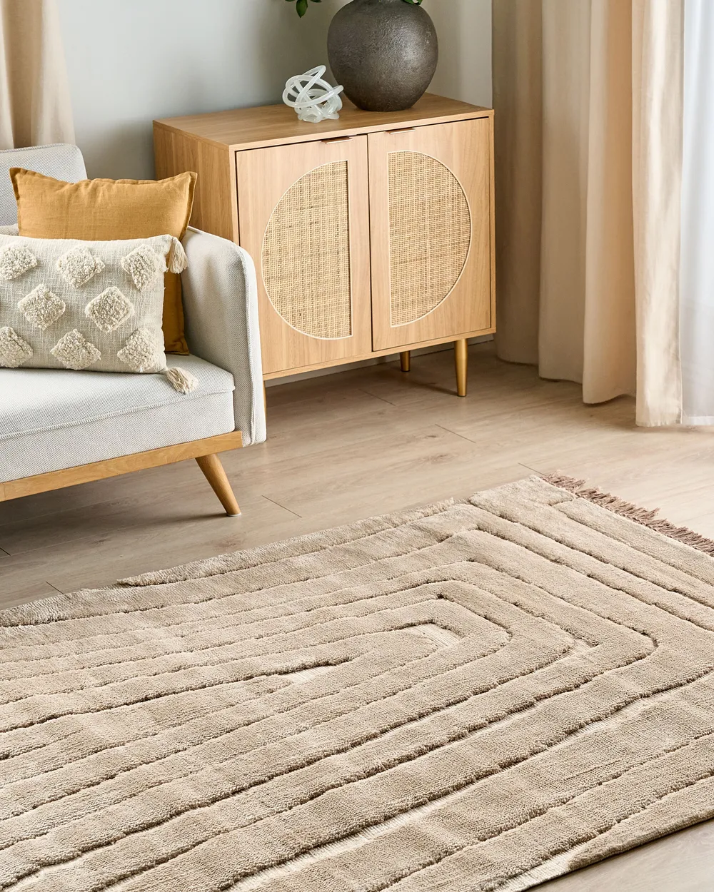 Area Rug Beige SAZOO Various Sizes