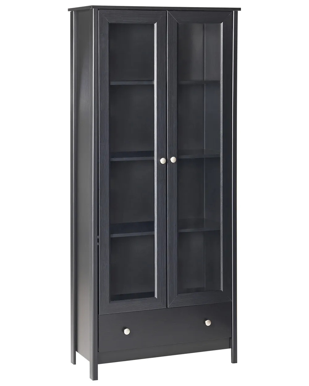 Glass Display Cabinet NORNALUP 80 cm Black