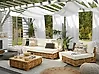 Garden Lounge Set with Table 4 Seater VARALLO Modular Rattan Natural Left Hand
