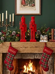 Set med 2 figuriner FLATEY 40 cm Nötknäckare Röd_1175264