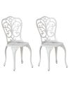 Set of 2 Garden Chairs TRIORA Metal Off-White