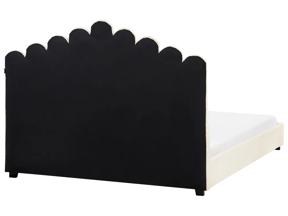 Bed Velvet VINCENNES 140 x 200 cm (EU Double) Off-White_974533