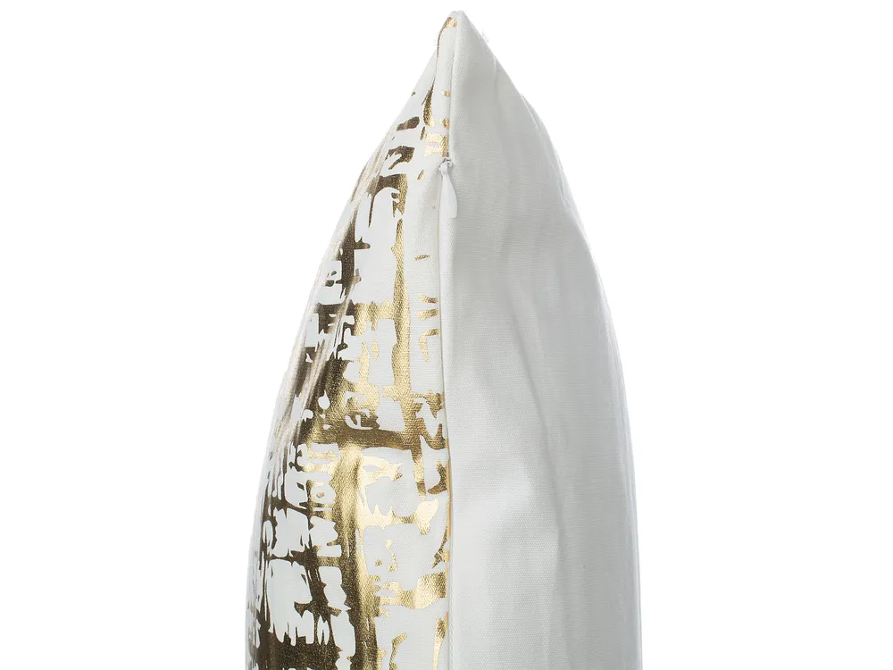 Set med 2 prydnadskuddar GARDENIA 45 x 45 cm Bomull Guld Abstrakt tryck_770379