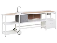 3 Piece Outdoor Kitchen Set with Sink ORTISEI White Metal_983924