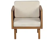 Garden Lounge Set with Table and Ottoman 5 Seater BARATTI Acacia Wood Brown_830580