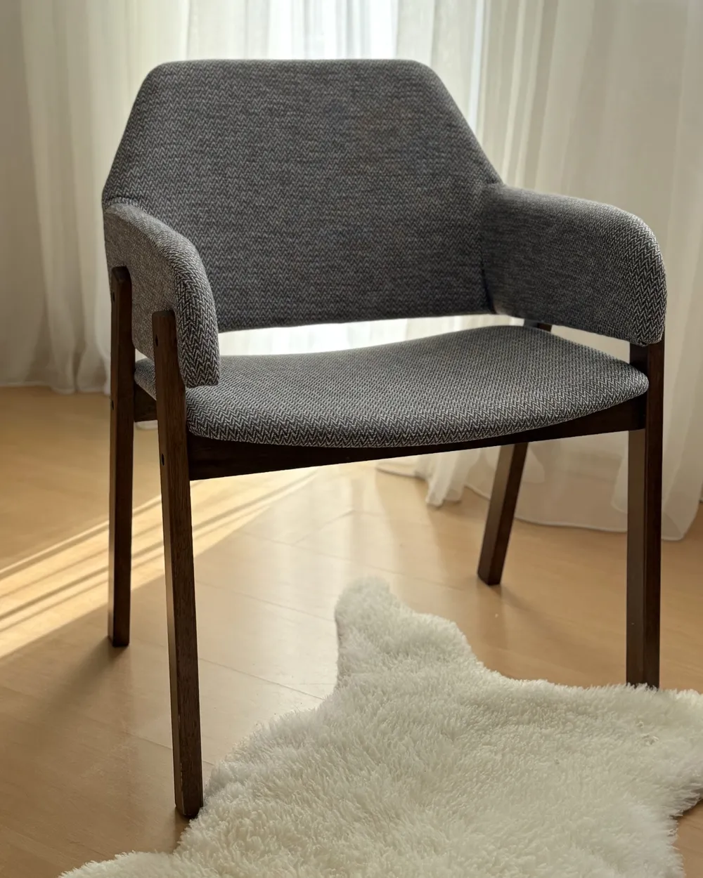 Set of 2 Dining Chairs ALBION Fabric Grey_1022281