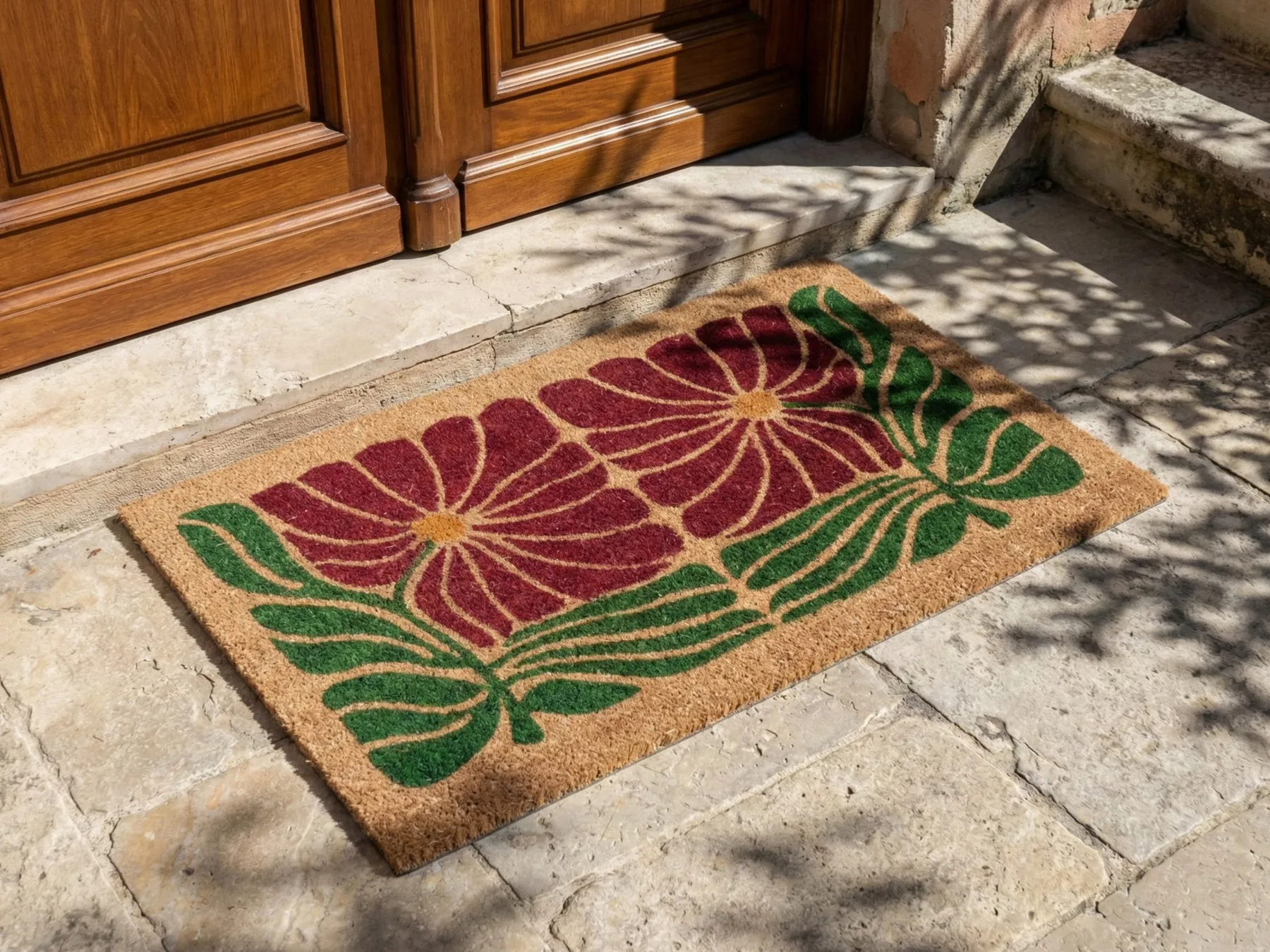 Doormat TANALIAN Multicolour 50 x 80 cm Flower Coir_1049664
