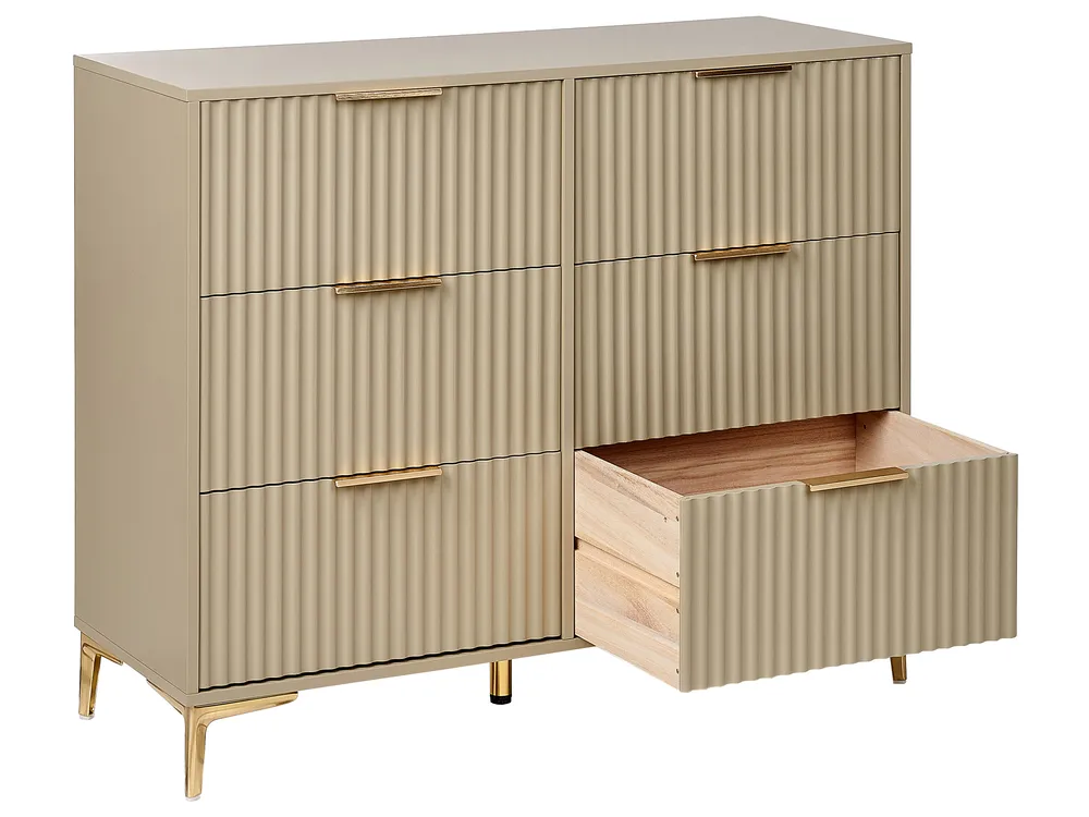 Byrå med 6 lådor WALCOTT Beige_941727