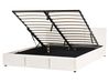 Ottoman Bed BOUSSE Fabric Off-White 160 x 200 cm (EU King Size)