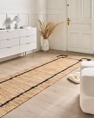 Rug GONDIA Black/ Beige 80 x 300 cm Jute_1040353