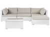 Garden Corner Sofa with Table 4 Seater SANO Modular PE Rattan White Left Hand