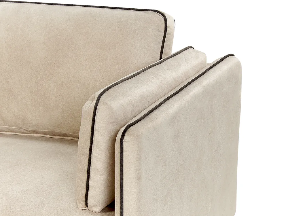 Corner Sofa 3 Seater ALTAN Velvet Beige Left Hand_878492