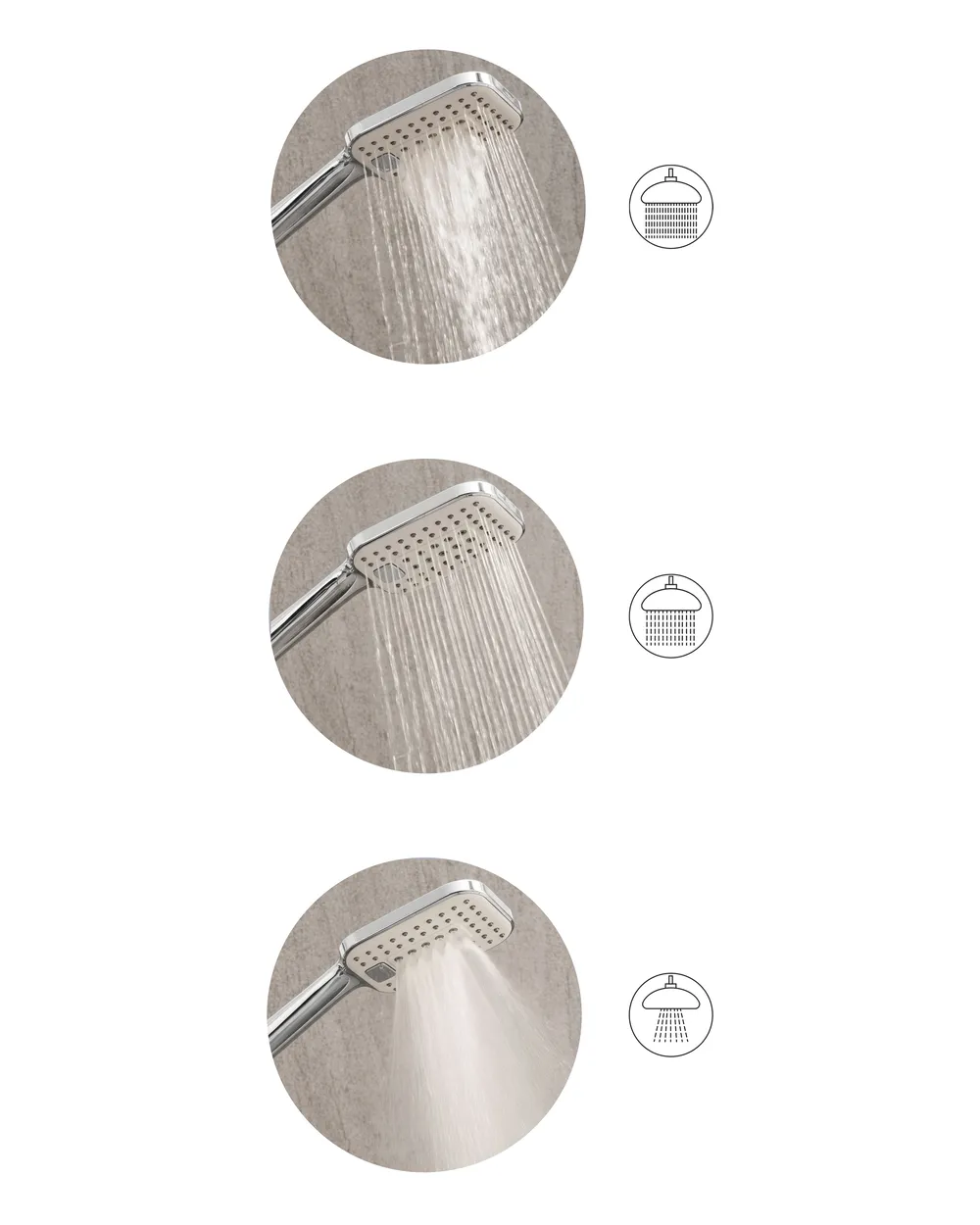 Shower Head and Hose Kit TINGO 4-function Silver_1006555