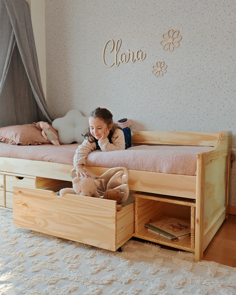 Daybed with Storage Pine Wood ROYVILLE 90 x 200 cm (EU Single) Light Brown_961318