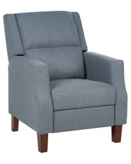 Recliner Chair EGERSUND with Footrest Fabric Dark Blue_896461