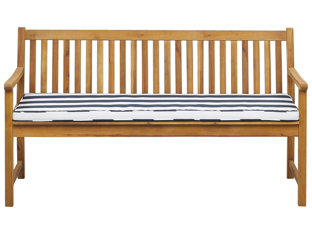 Trädgårdsbänk med dyna VIVARA 160 cm Certifierat akaciaträ Marinblå