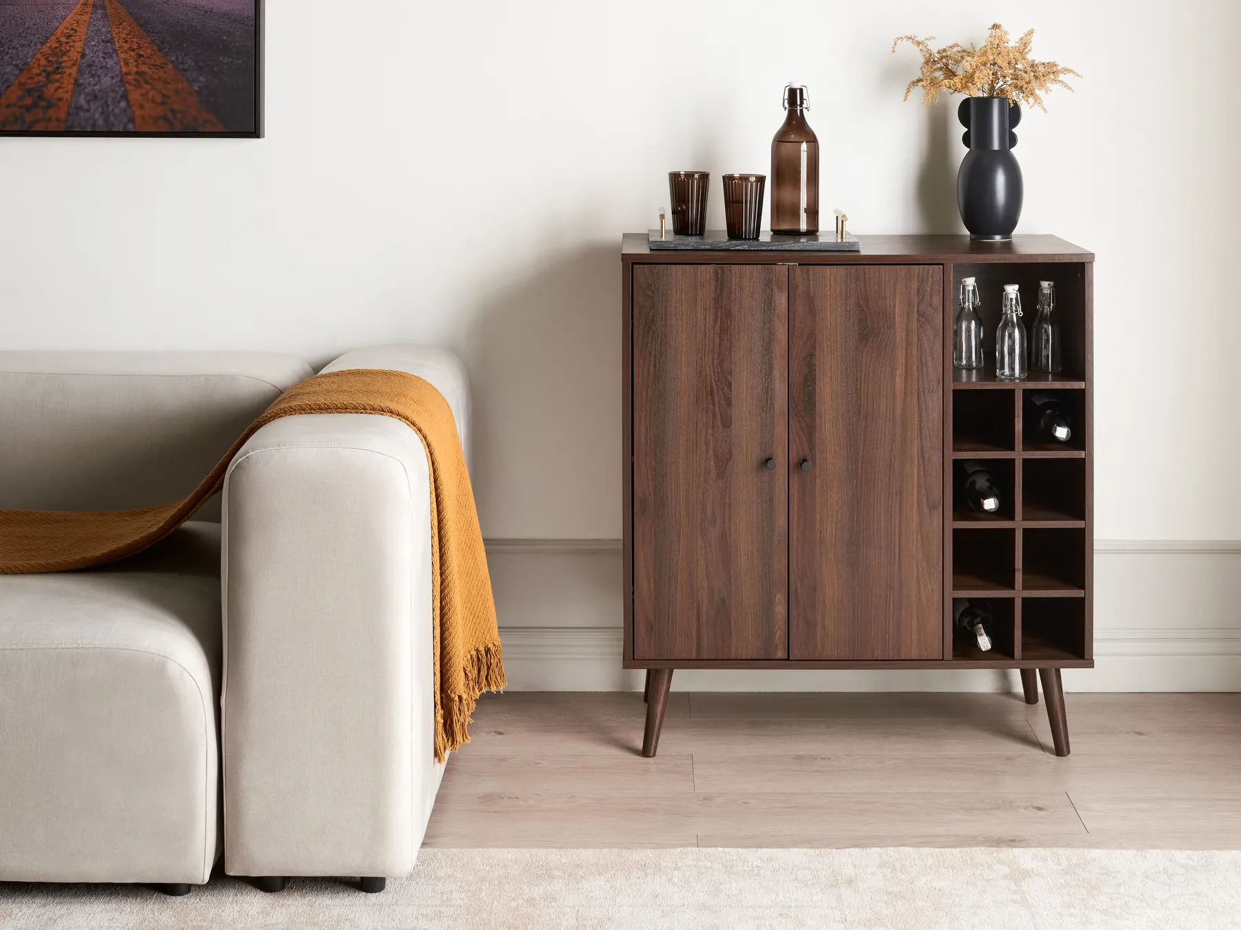 Wine Cabinet TULLAMORE Dark Brown_948136