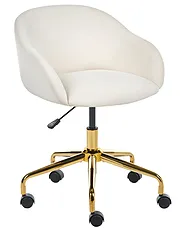 Skrivbordsstol KENMORE Sammet Off-White_1142968