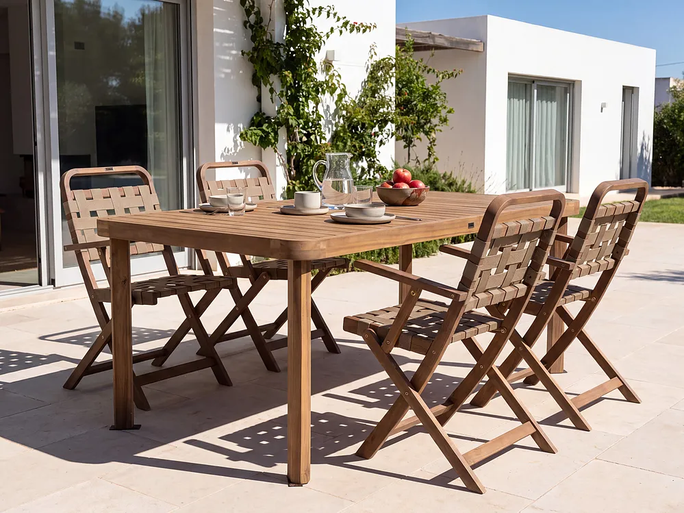 Garden Dining Table RONCELLO 180 cm 90 cm Acacia Wood Brown_1156006