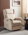 Elektrisk reclinerfåtölj ELEGY Inklusive fotstöd Sammet Beige