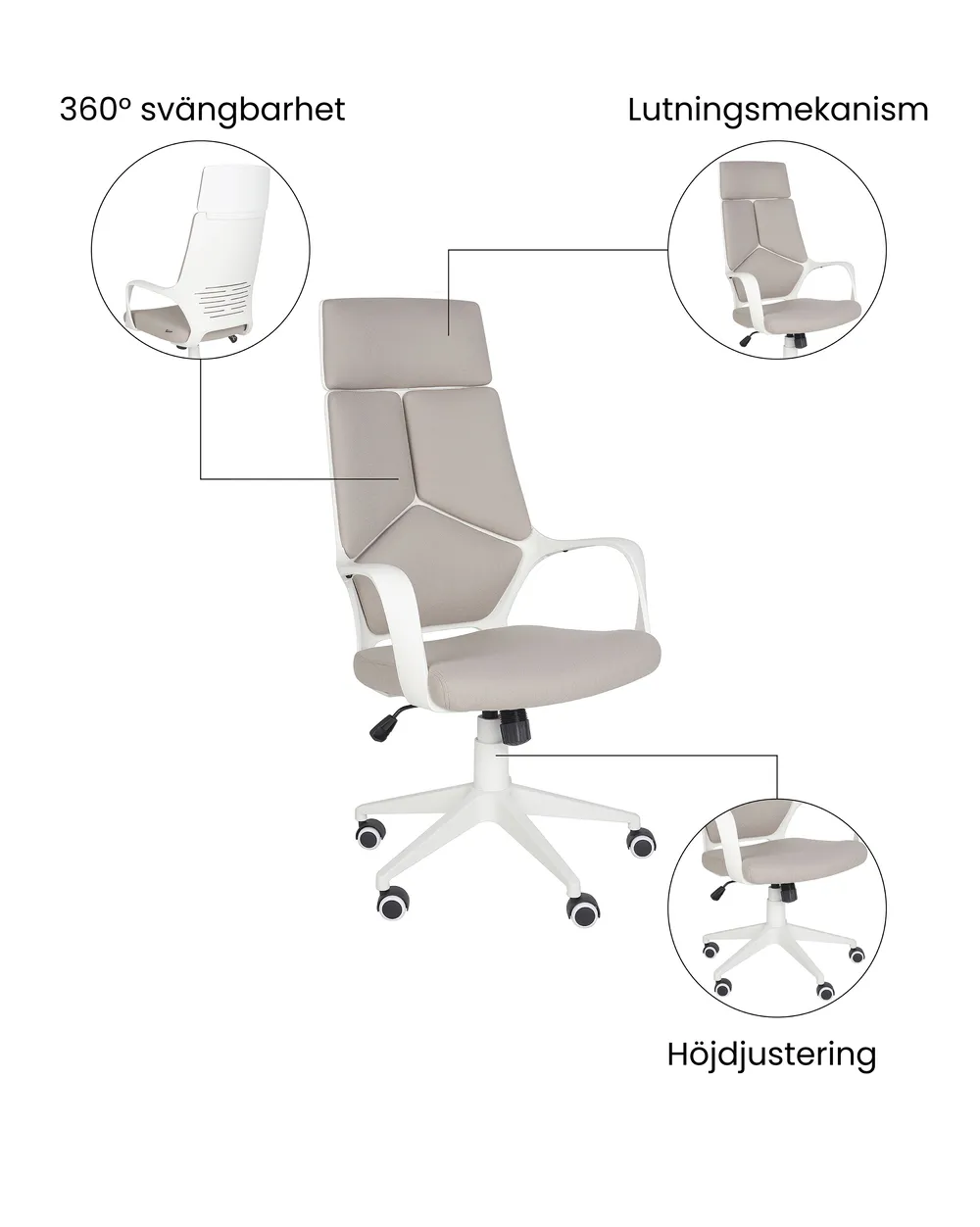 Kontorsstol DELIGHT II Taupe_1074002