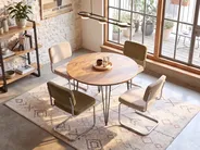 Extending Dining Table LOUISE Brown 120/160 cm 120 cm_1090614