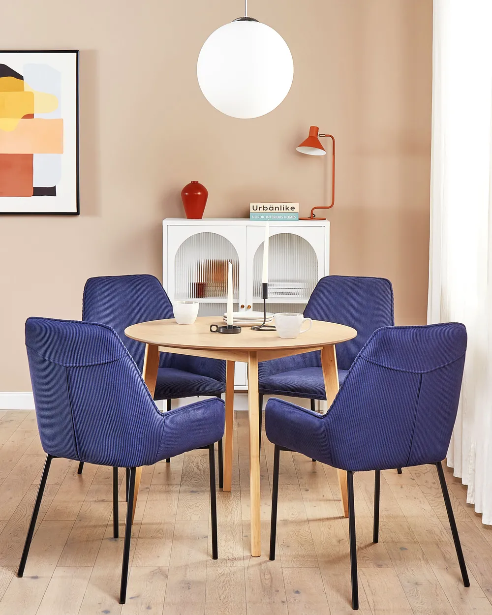 Set med 2 matstolar LOVERNA Manchester Mörkblå_878914