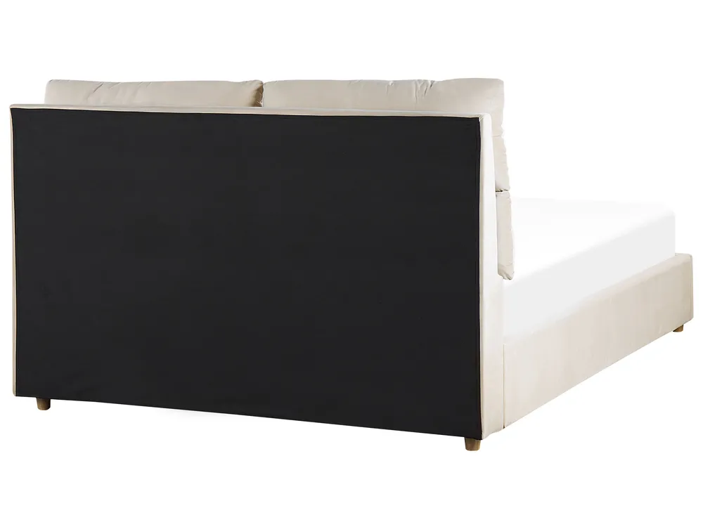 Sänky säilytystilalla BATILLY Sametti Vaaleanbeige 140 x 200 cm_830084