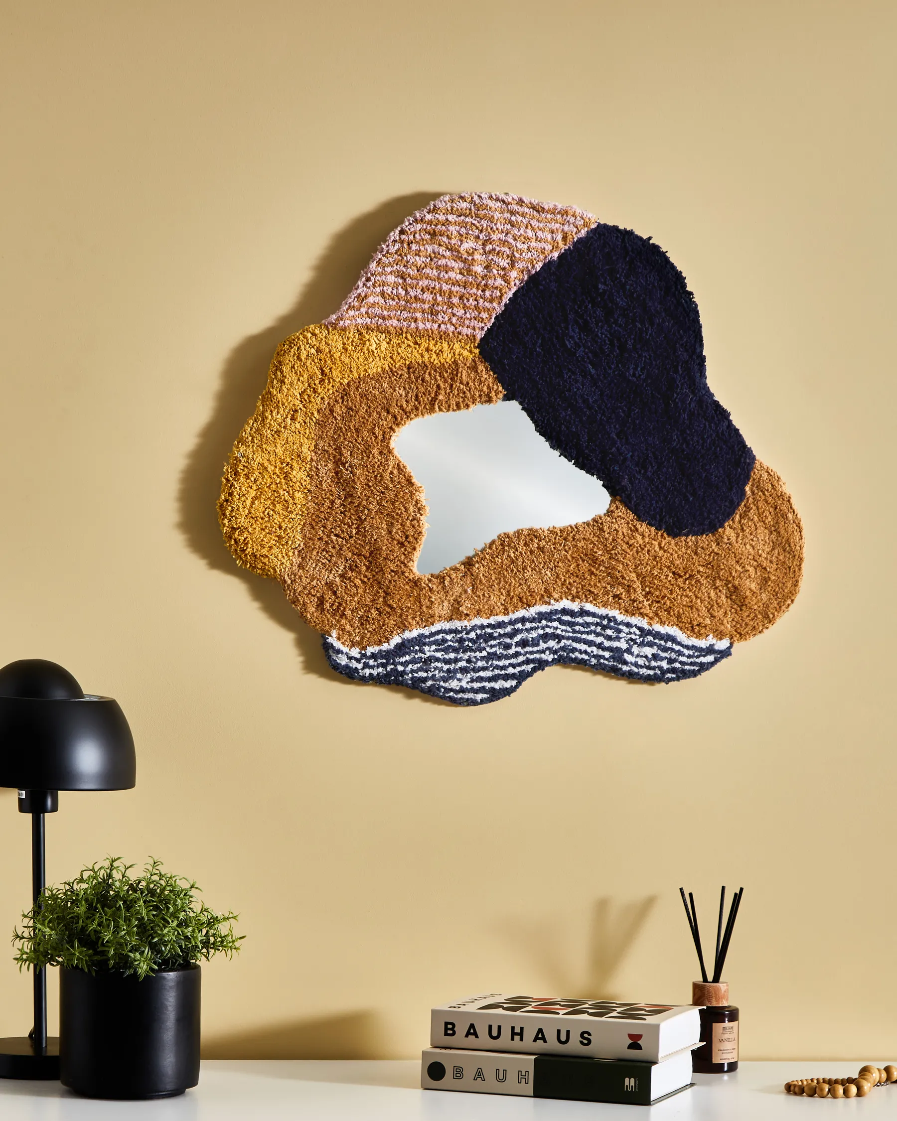 Wall Mirror ABASZA 60 cm 62 cm Cotton Multicolour_992409