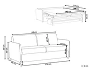 Sofa Bed 2 Seater ISHOJ Fabric Light Beige_939964