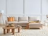 Corner Sofa 4 Seater SIGGARD Fabric Light Beige Left Hand