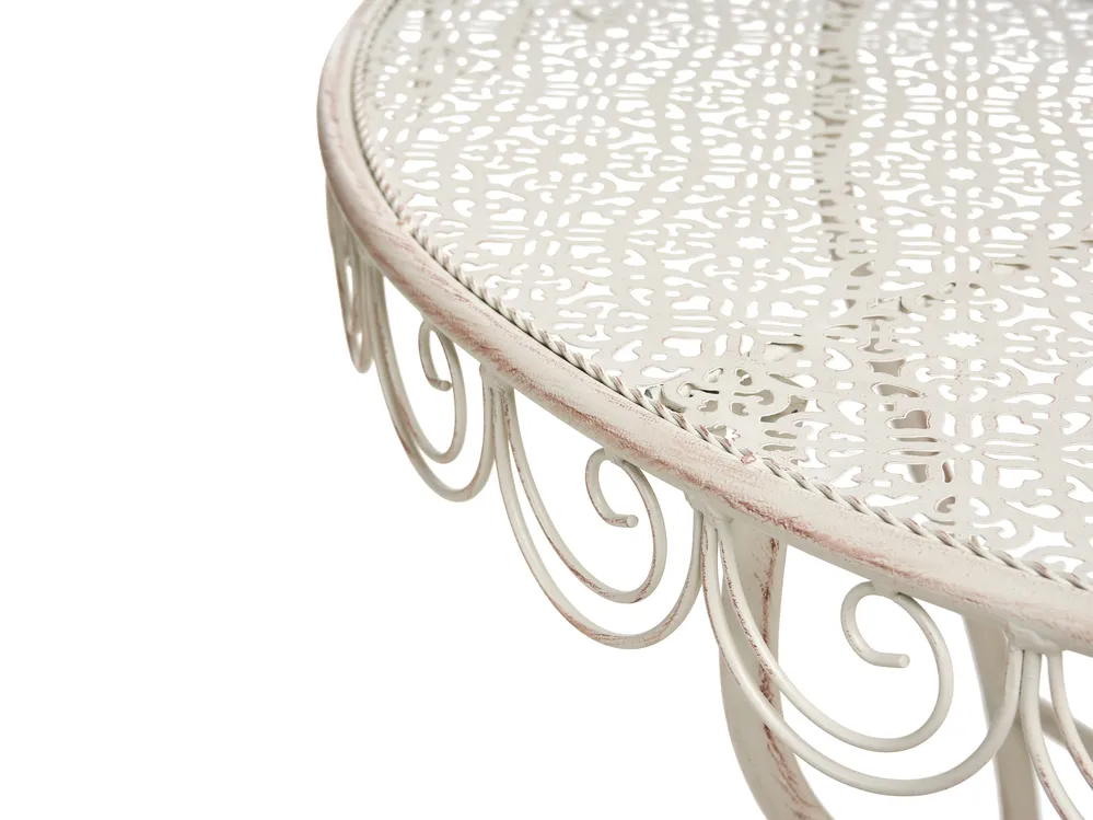 Bistro Table JUINA 80 cm 36 cm Metal Light Beige_1002363