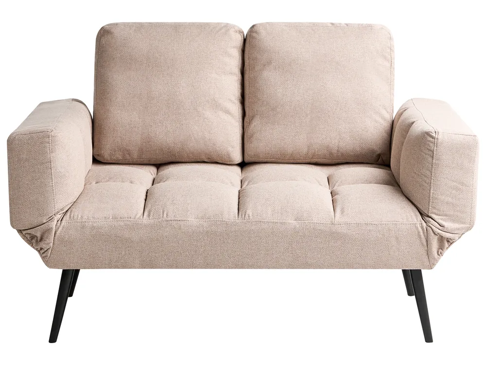 Sofa Bed 2 Seater BREKKE Fabric Beige