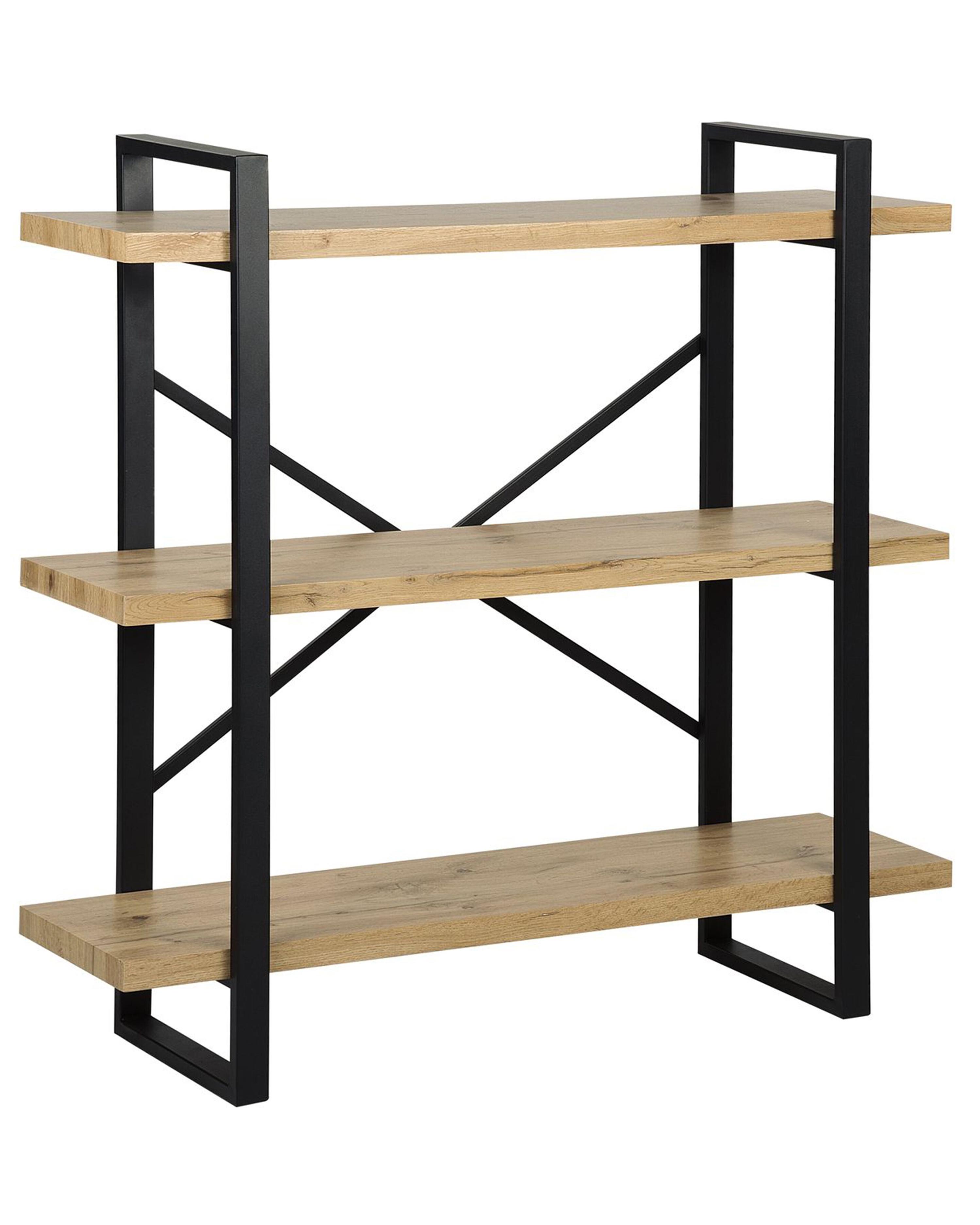 Hyllsystem med 3 hyllplan TIMBER 111 cm Ljusbrun