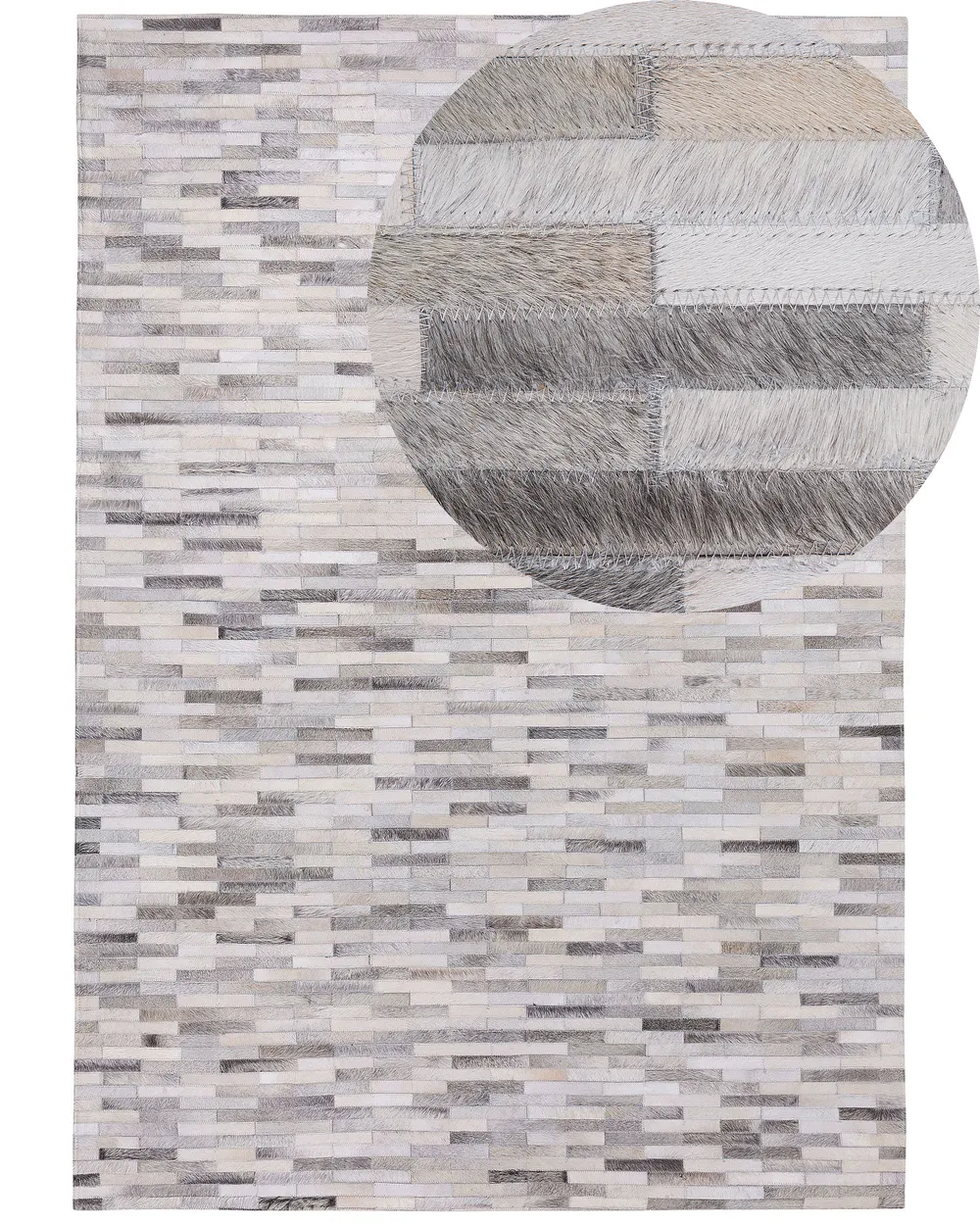 Matta AHILLI Grå 160 x 230 cm Läder