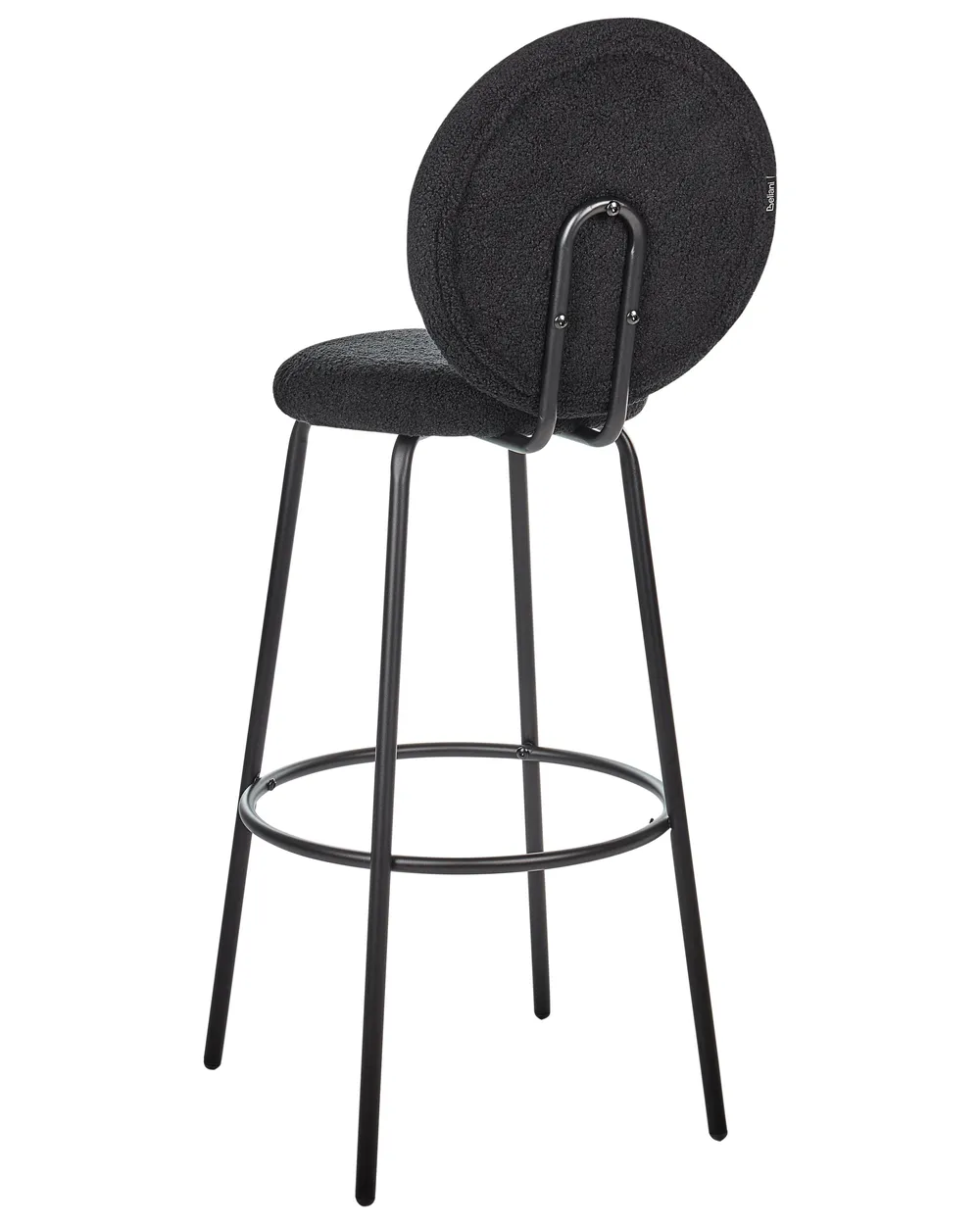 Set med 2 barstolar EMERY Bouclé Svart_915930