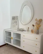 Glass Display Sideboard MILORA 160 cm White_1047942