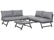 Garden Corner Sofa with Table 5 Seater COCCORINO Metal Grey_853530