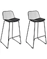 Set med 2 barstolar PENSACOLA Metall Svart