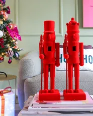 Set med 2 figuriner FLATEY 40 cm Nötknäckare Röd_1036261