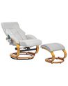 Massage Chair FORCE with Footstool Faux Leather Light Grey
