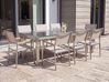 Ulkoruokailuryhmä 8-istuttava GROSSETO kolmiosainen taso Graniitti Kiillotettu Harmaa/beige