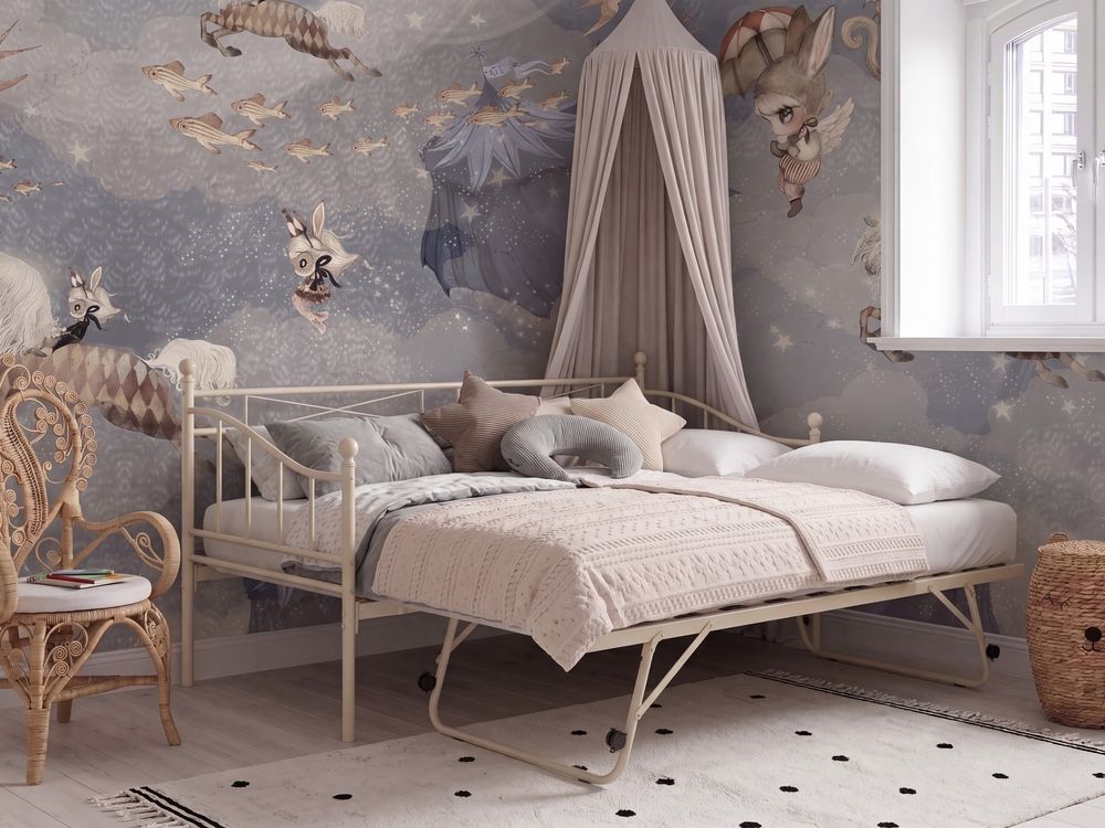 Dagseng Metall LOUANNEC 90 x 200 cm Utvidbar Beige