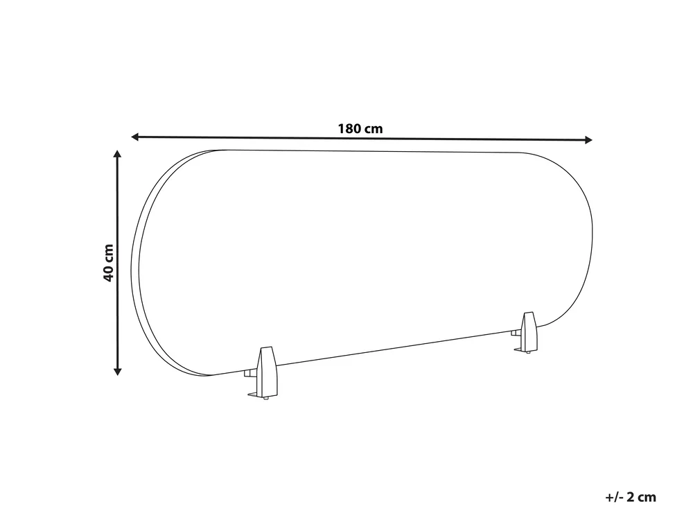 Desk Screen SPARKY 180 x 40 cm Light Grey_1015314