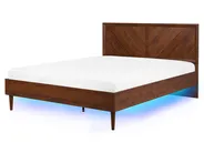 Bed with LED MIALET 160 x 200 cm (EU King Size) Dark Brown_748101
