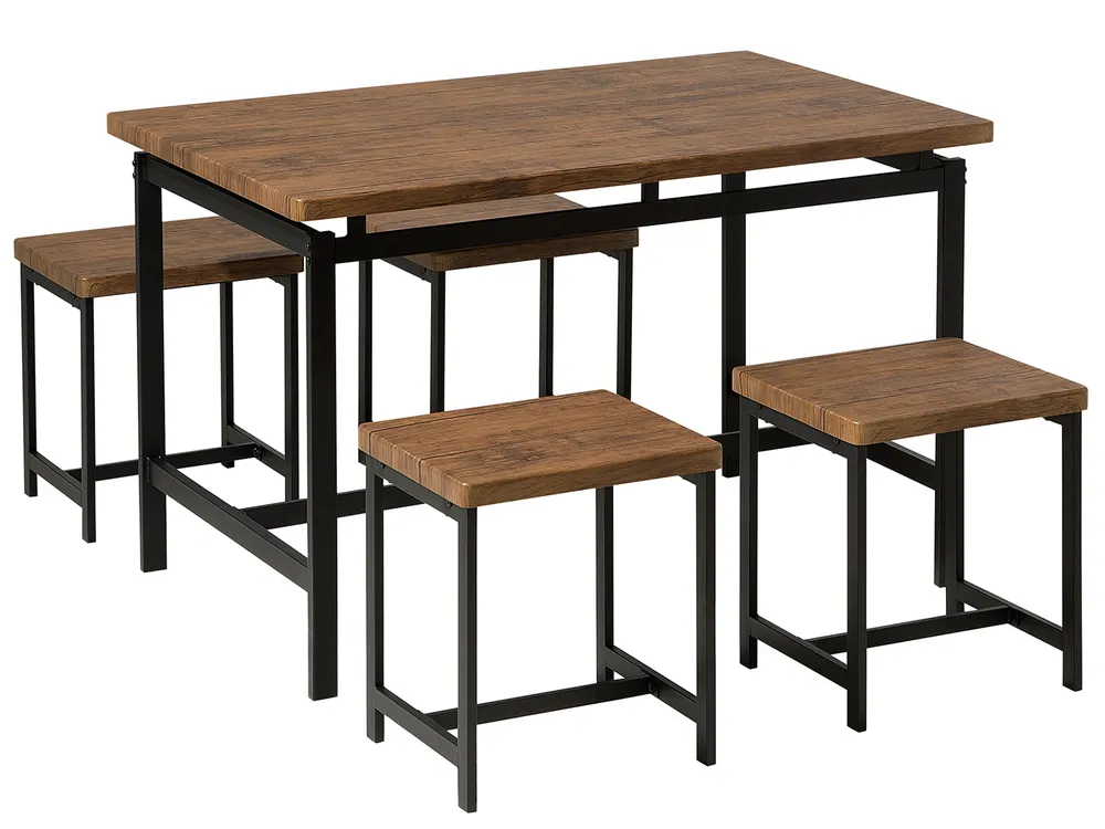 Dining Set ARLINGTON Dark Brown 4 Seater
