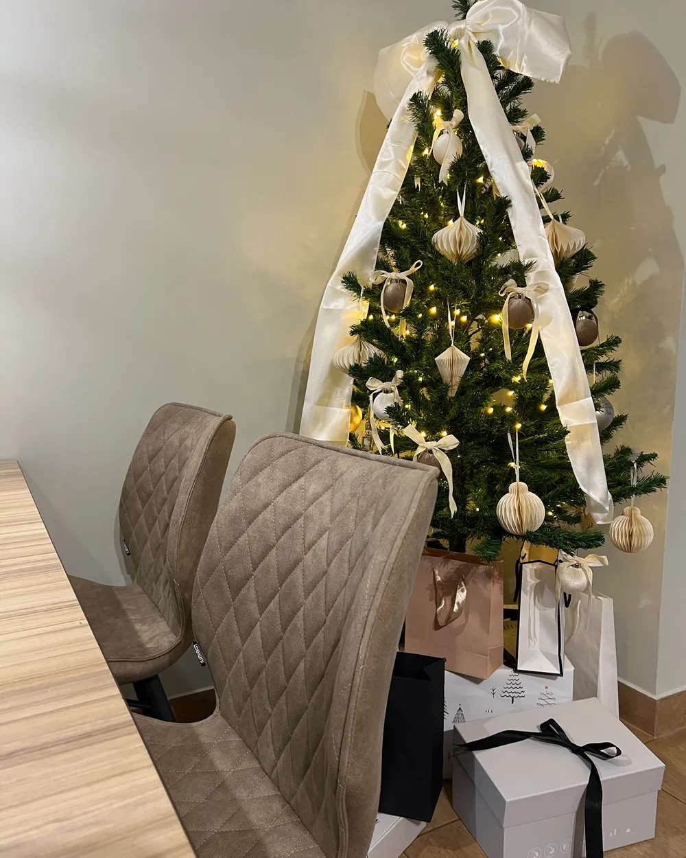 Set med 20 julgransdekorationer JOLSTRA Papper Beige_1051705