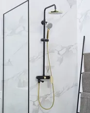 Mixer Shower Set with Rainshower GURARA Black/ Gold_813541
