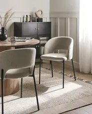 Set of 2 Dining Chairs PENNY Fabric Sand Beige_1007325