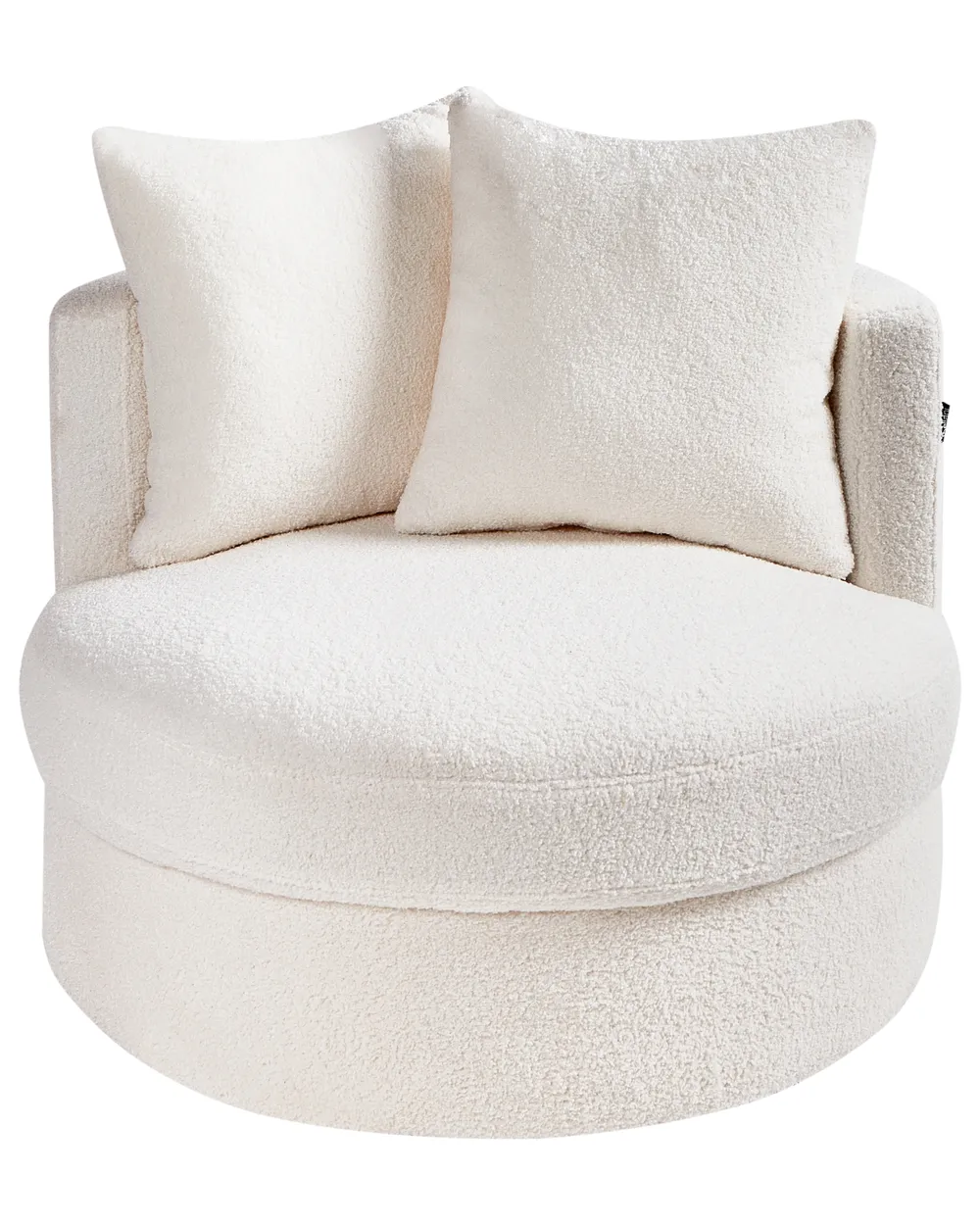 Swivel Armchair DALBY Boucle White_958789